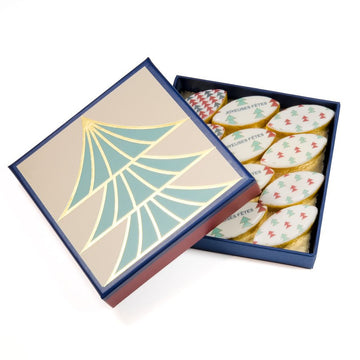 Boîte carré luxe Noël Sapin 12 calissons - Le Good Biscuit