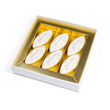 Boîte carré luxe Noël Neige 6 calissons - Le Good Biscuit