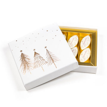 Boîte carré luxe Noël Neige 6 calissons - Le Good Biscuit