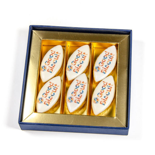 Coffret luxe Bleu nuit de 6 calissons personnalisés - Le Good Biscuit