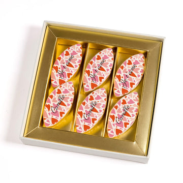 Coffret luxe Crème de 6 calissons personnalisés - Cœurs - Le Good Biscuit