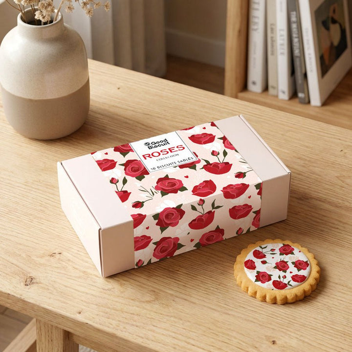 Coffret 10 biscuits Prêt à offrir - Roses - Le Good Biscuit