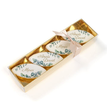 Boîte de 4 Calissons personnalisés - Eucalyptus - Le Good Biscuit