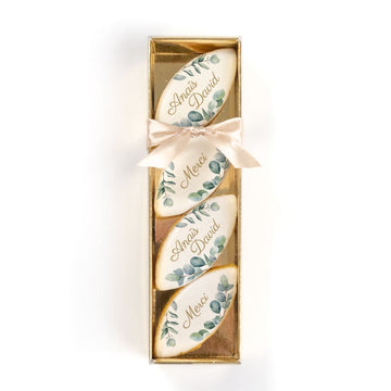Boîte de 4 Calissons personnalisés - Eucalyptus - Le Good Biscuit
