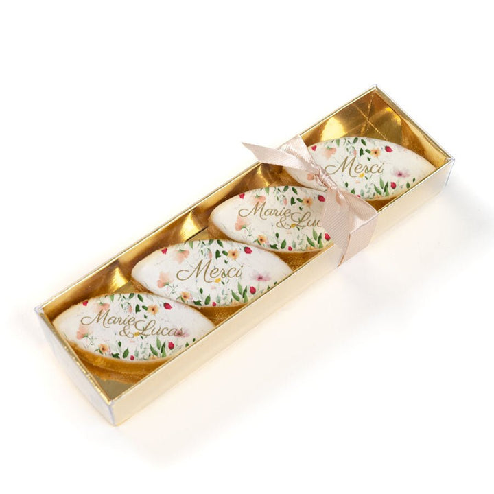 Boîte de 4 Calissons personnalisés - Floralie - Le Good Biscuit