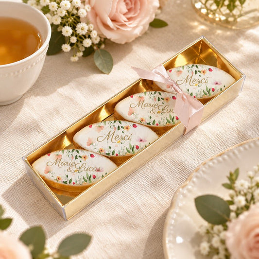 Boîte de 4 Calissons personnalisés - Floralie - Le Good Biscuit