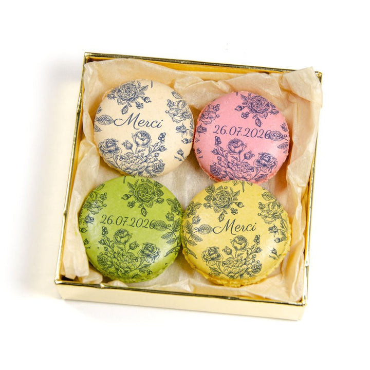 Coffret 4 macarons personnalisés - Botanique - Le Good Biscuit