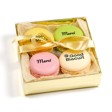Coffret 4 macarons personnalisés - Logo - Le Good Biscuit