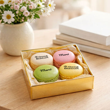 Coffret 4 macarons personnalisés - Logo - Le Good Biscuit