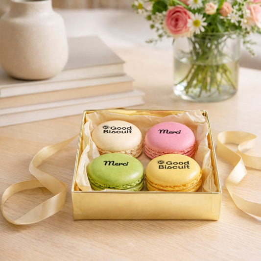 Coffret 4 macarons personnalisés - Logo - Le Good Biscuit