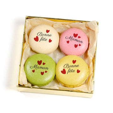 Coffret 4 macarons personnalisés - Bonne fête Maman - Le Good Biscuit