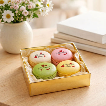 Coffret 4 macarons personnalisés - Bonne fête Maman - Le Good Biscuit