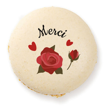 Coffret 4 macarons personnalisés - Roses - Le Good Biscuit