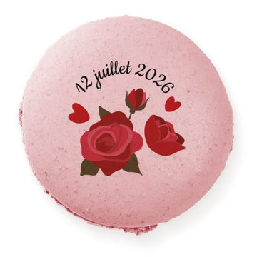 Coffret 4 macarons personnalisés - Roses - Le Good Biscuit