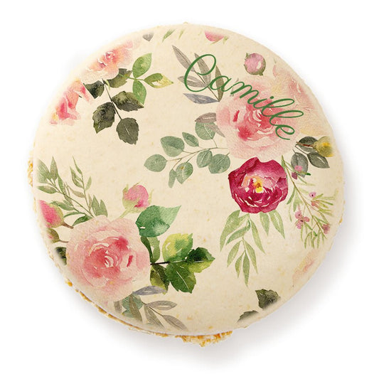 Coffret 4 macarons personnalisés - Roseraie - Le Good Biscuit