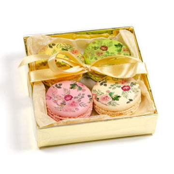 Coffret 4 macarons personnalisés - Roseraie - Le Good Biscuit