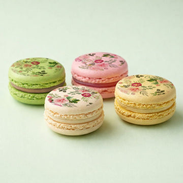 Coffret 4 macarons personnalisés - Roseraie - Le Good Biscuit