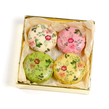 Coffret 4 macarons personnalisés - Roseraie - Le Good Biscuit