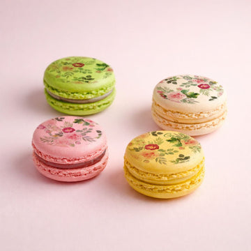 Coffret 4 macarons personnalisés - Roseraie - Le Good Biscuit
