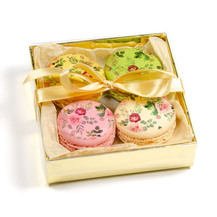 Coffret 4 macarons personnalisés - Roseraie - Le Good Biscuit
