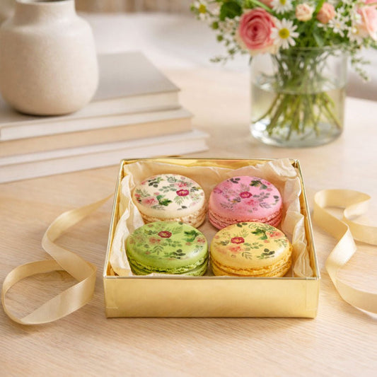 Coffret 4 macarons personnalisés - Roseraie - Le Good Biscuit